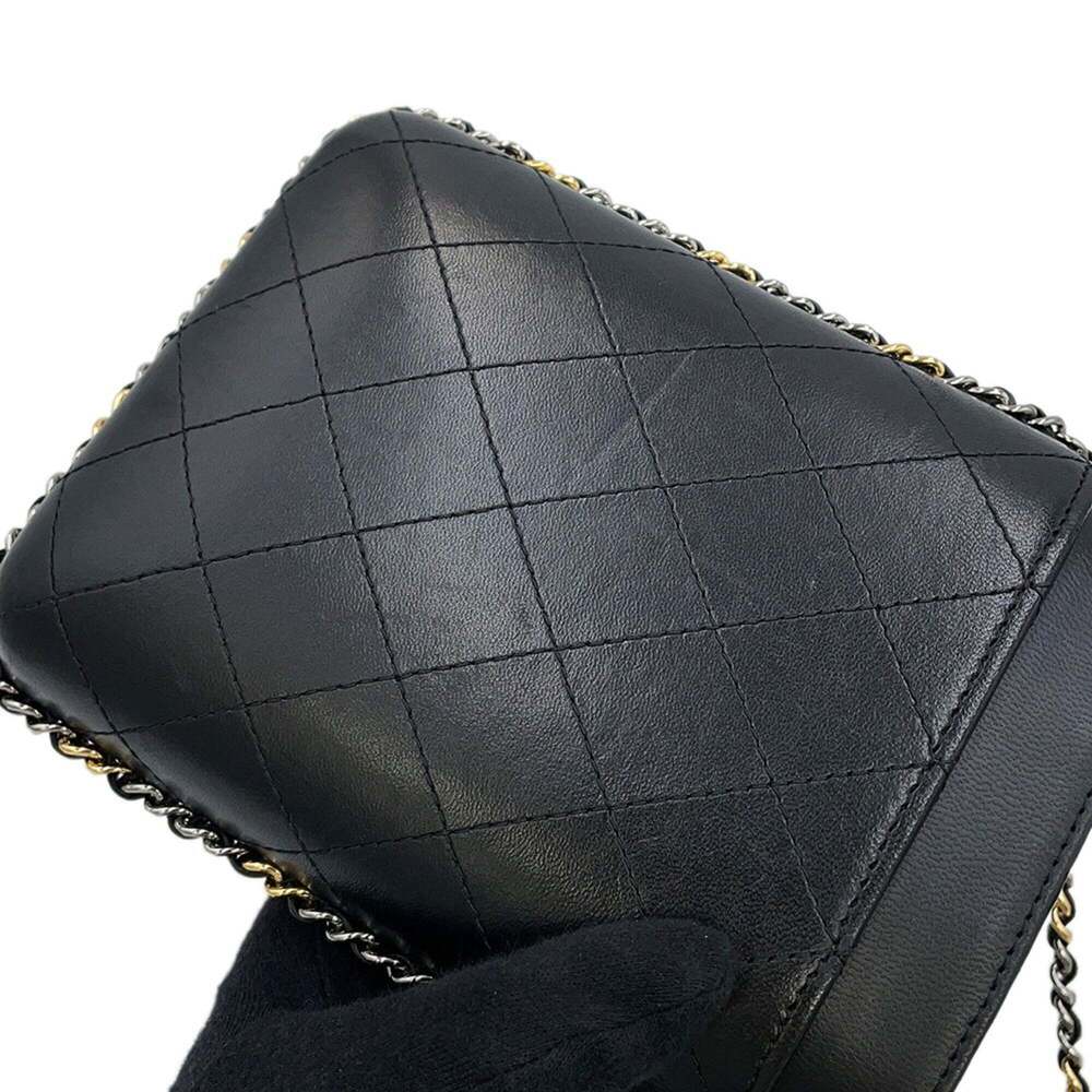 CHANEL Black Lambskin Leather Logo Wallet - Picture 8 of 14